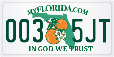 FL license plate 0035JT