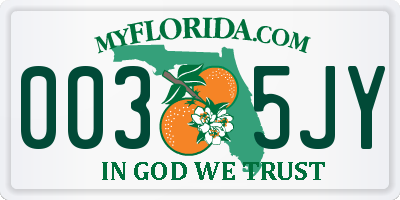 FL license plate 0035JY