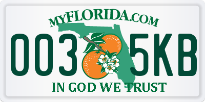 FL license plate 0035KB
