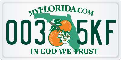FL license plate 0035KF