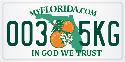 FL license plate 0035KG