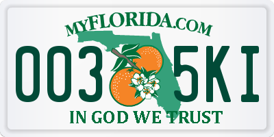 FL license plate 0035KI