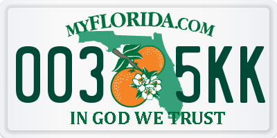 FL license plate 0035KK