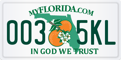 FL license plate 0035KL