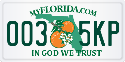 FL license plate 0035KP