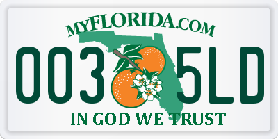 FL license plate 0035LD