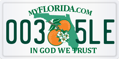 FL license plate 0035LE