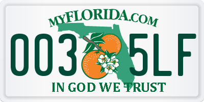 FL license plate 0035LF
