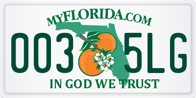 FL license plate 0035LG