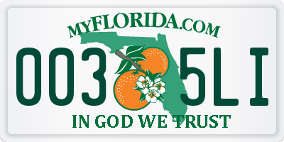 FL license plate 0035LI