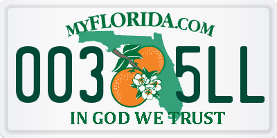 FL license plate 0035LL