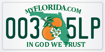 FL license plate 0035LP