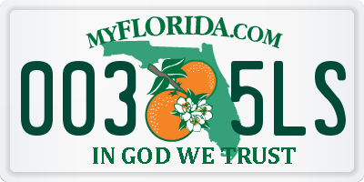 FL license plate 0035LS