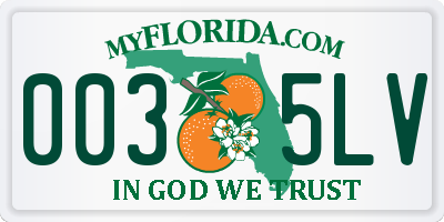 FL license plate 0035LV