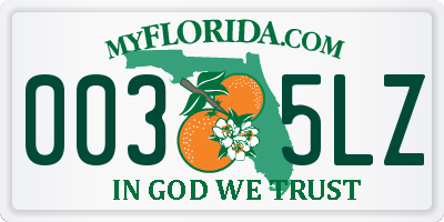 FL license plate 0035LZ