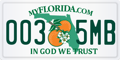 FL license plate 0035MB