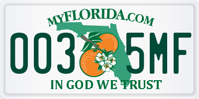 FL license plate 0035MF