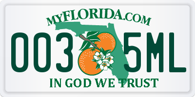 FL license plate 0035ML
