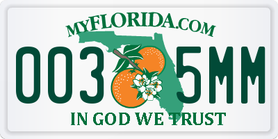 FL license plate 0035MM
