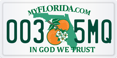 FL license plate 0035MQ