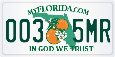 FL license plate 0035MR