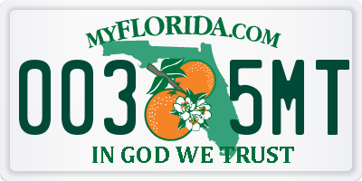 FL license plate 0035MT