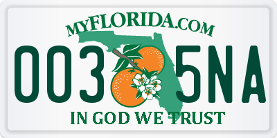 FL license plate 0035NA