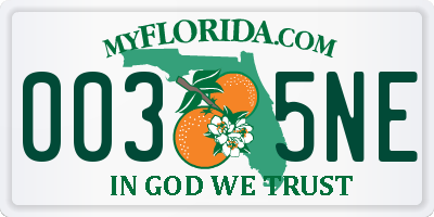 FL license plate 0035NE