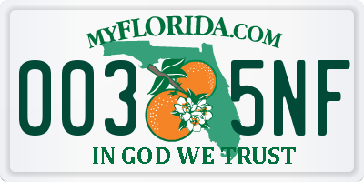 FL license plate 0035NF