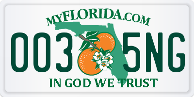 FL license plate 0035NG