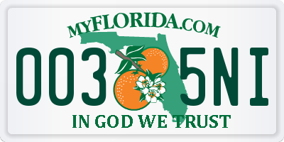 FL license plate 0035NI