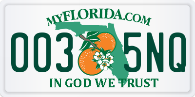 FL license plate 0035NQ