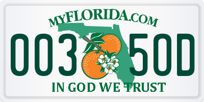 FL license plate 0035OD