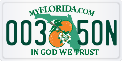 FL license plate 0035ON