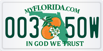 FL license plate 0035OW