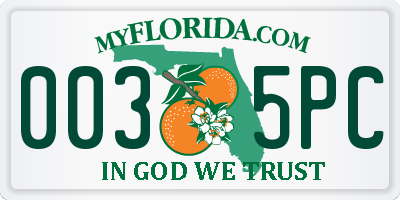 FL license plate 0035PC