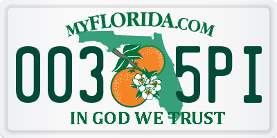 FL license plate 0035PI