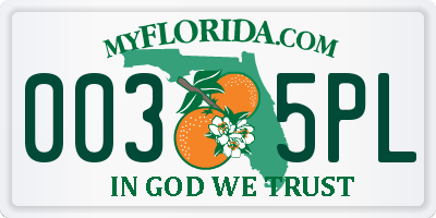 FL license plate 0035PL