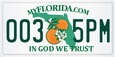 FL license plate 0035PM