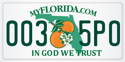 FL license plate 0035PO