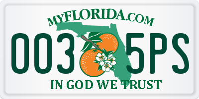 FL license plate 0035PS