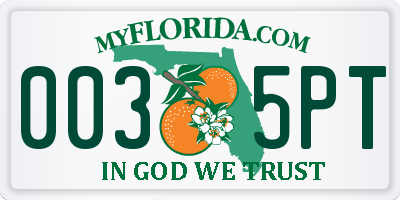 FL license plate 0035PT