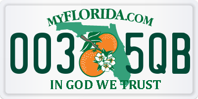 FL license plate 0035QB