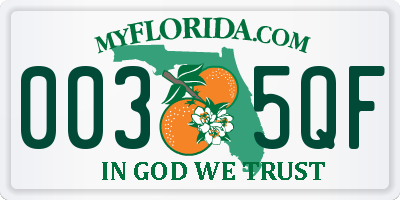 FL license plate 0035QF