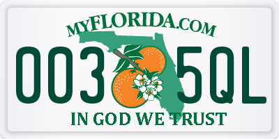 FL license plate 0035QL