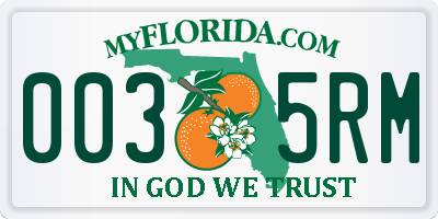 FL license plate 0035RM