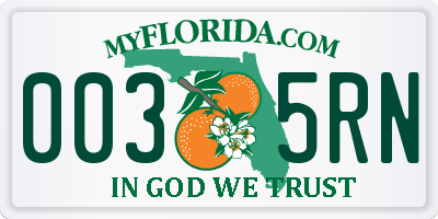 FL license plate 0035RN