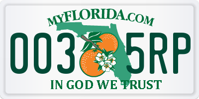 FL license plate 0035RP