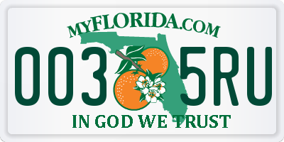 FL license plate 0035RU