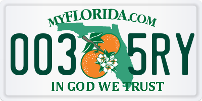 FL license plate 0035RY